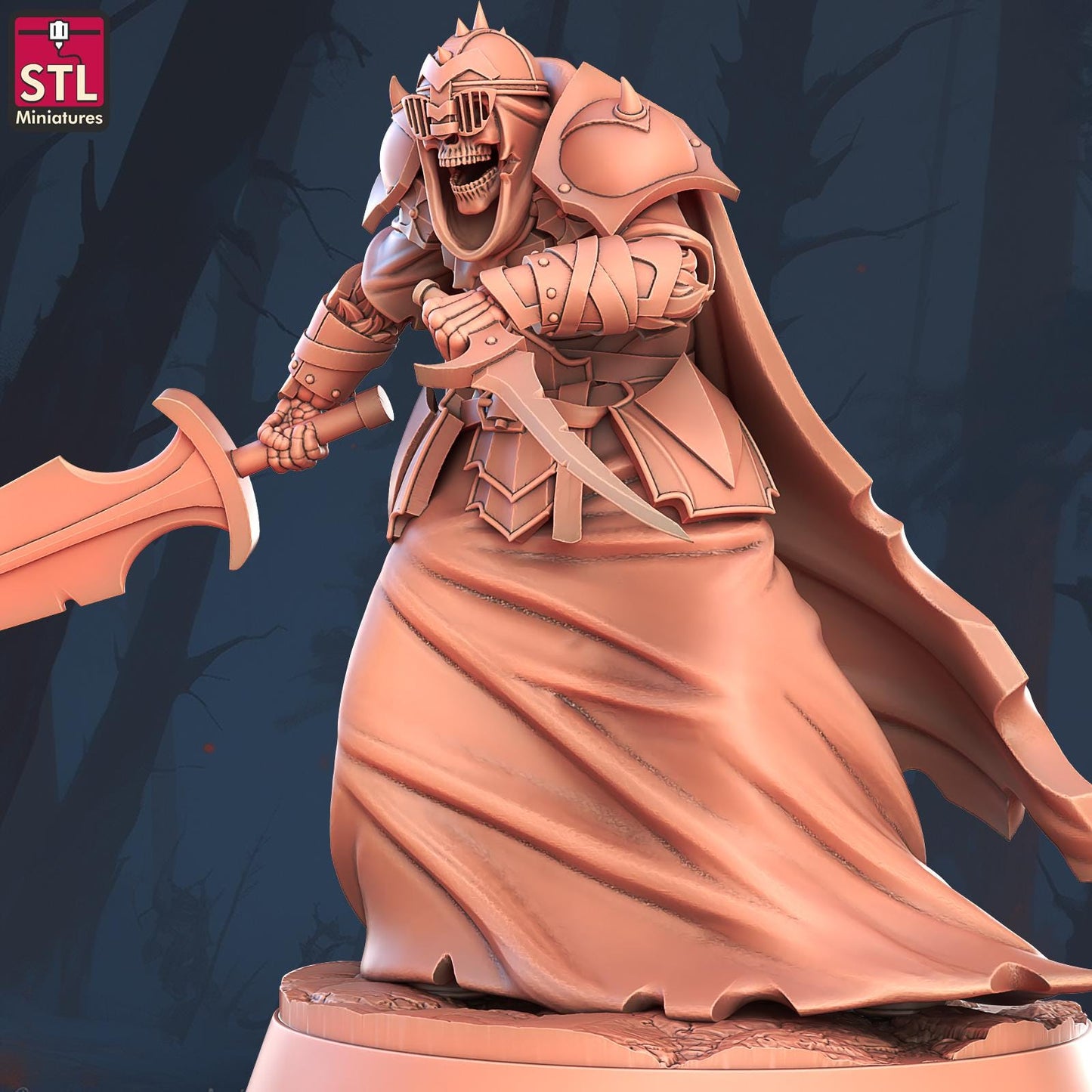 Shadow Knight Monster | Tabletop Scale | D&D TTRPG Miniature | STL Miniatures