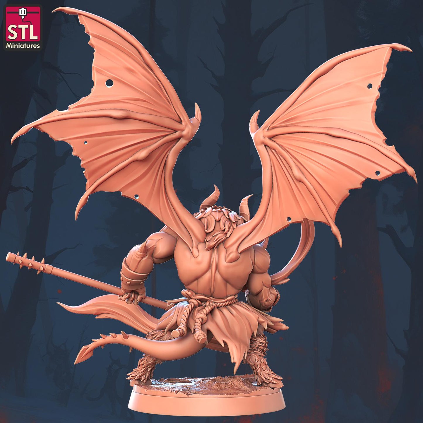 Terror Wings Demon Monster | Tabletop Scale | D&D TTRPG Miniature | STL Miniatures