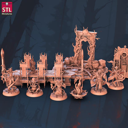 Witches' Council NPC Set | Tabletop Scale | D&D TTRPG Miniature | STL Miniatures