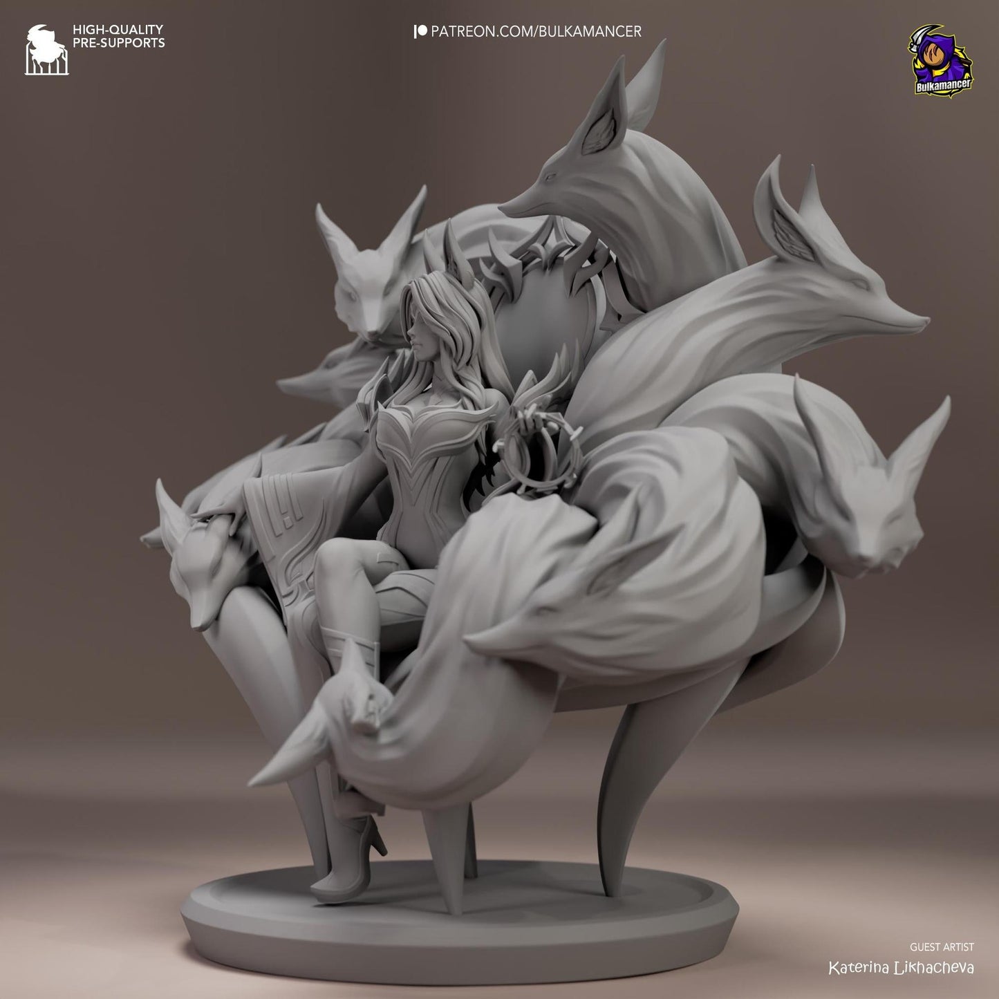Legendary Kitsune | Resin Garage Kit Sculpture Anime Video Game Fan Art Statue | Bulkamancer Sculpts