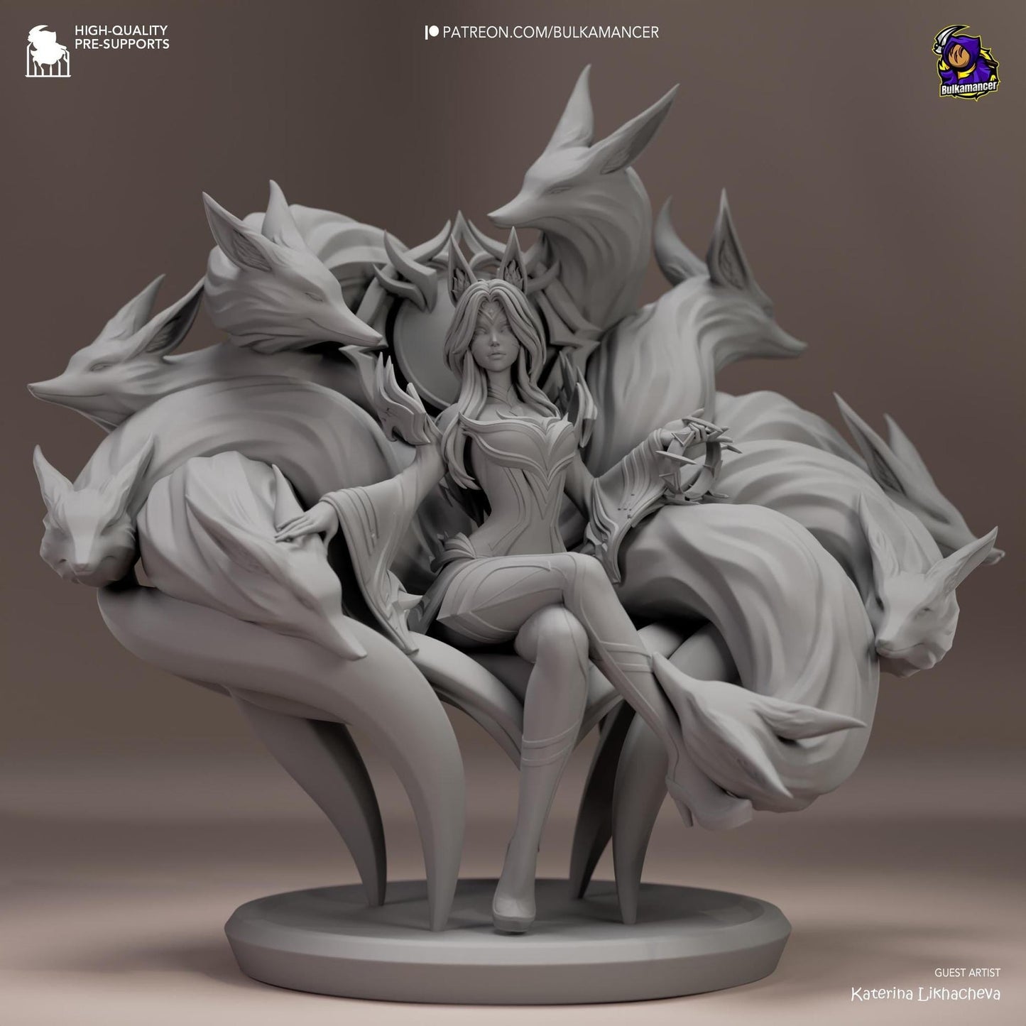 Legendary Kitsune | Resin Garage Kit Sculpture Anime Video Game Fan Art Statue | Bulkamancer Sculpts