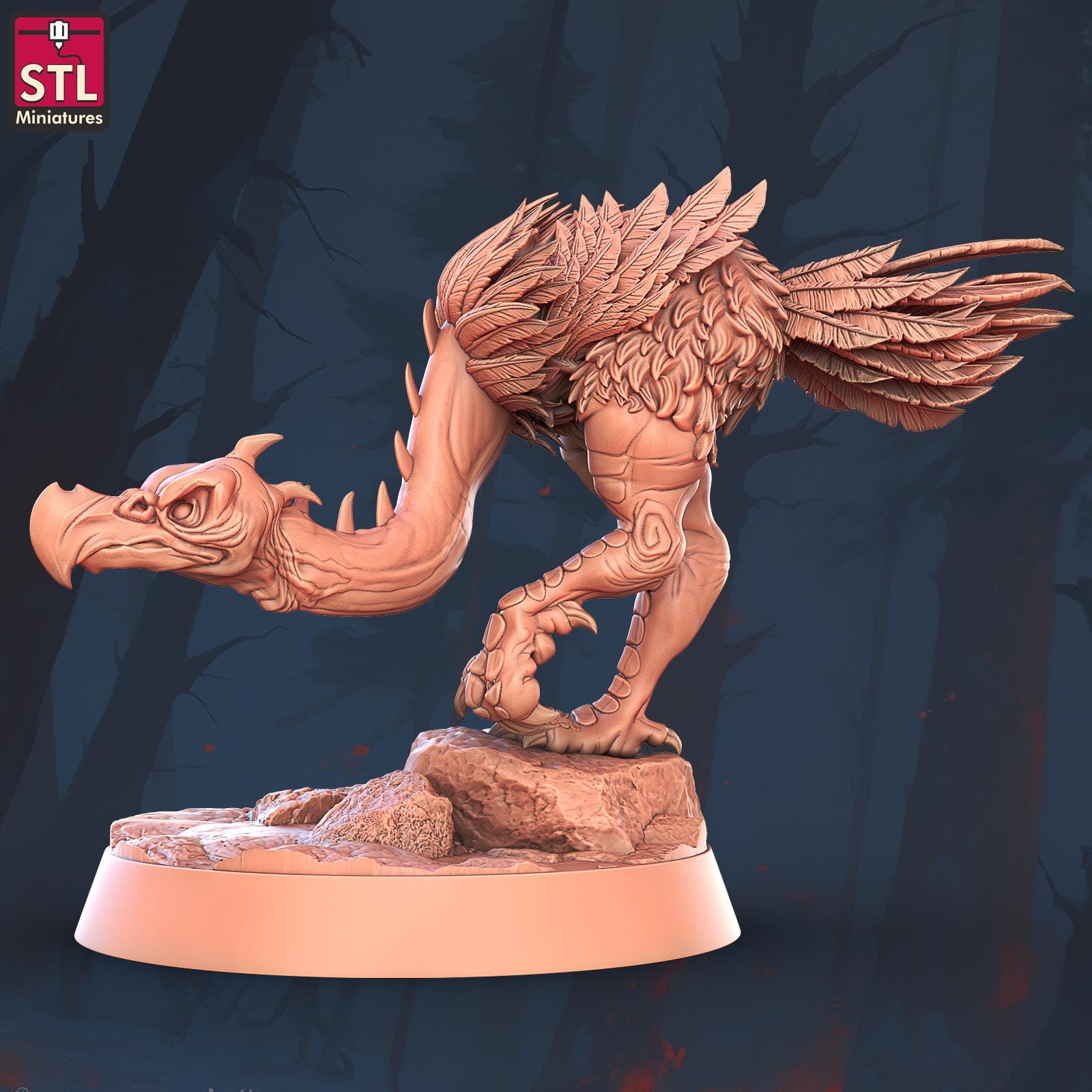 Acrisbird Monster | Tabletop Scale | D&D TTRPG Miniature | STL Miniatures