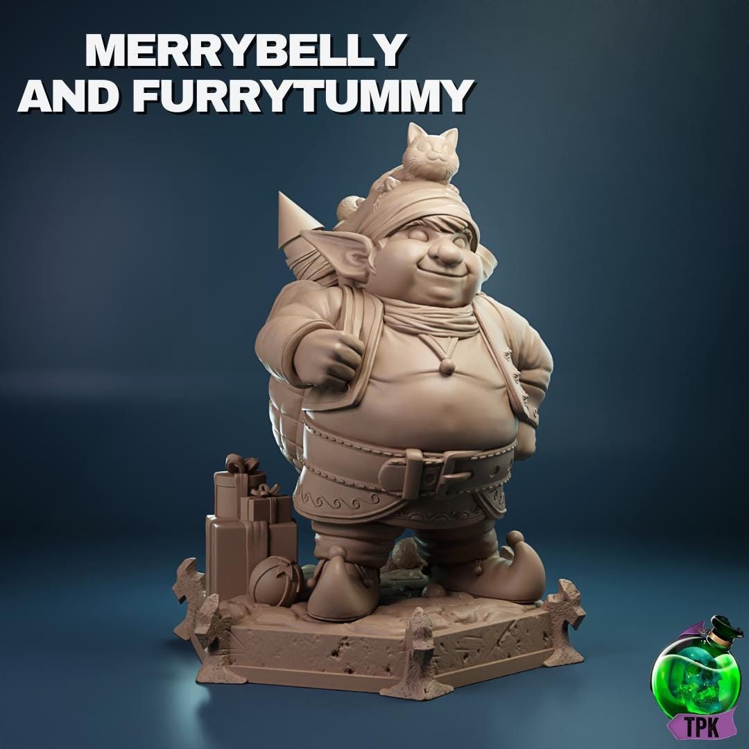 Merrybelly, Santa's Helper Elf | Tabletop Gaming Mini or Display Figure | TPKLab