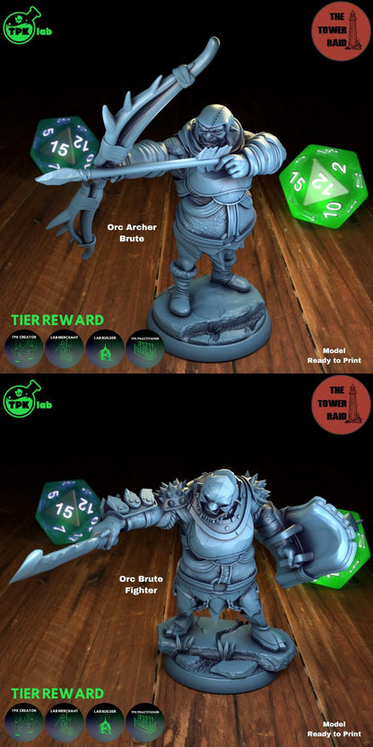 Orc Soldiers, Tower Raid, Warriors Fighters | Tabletop Gaming Miniature | TPKLab