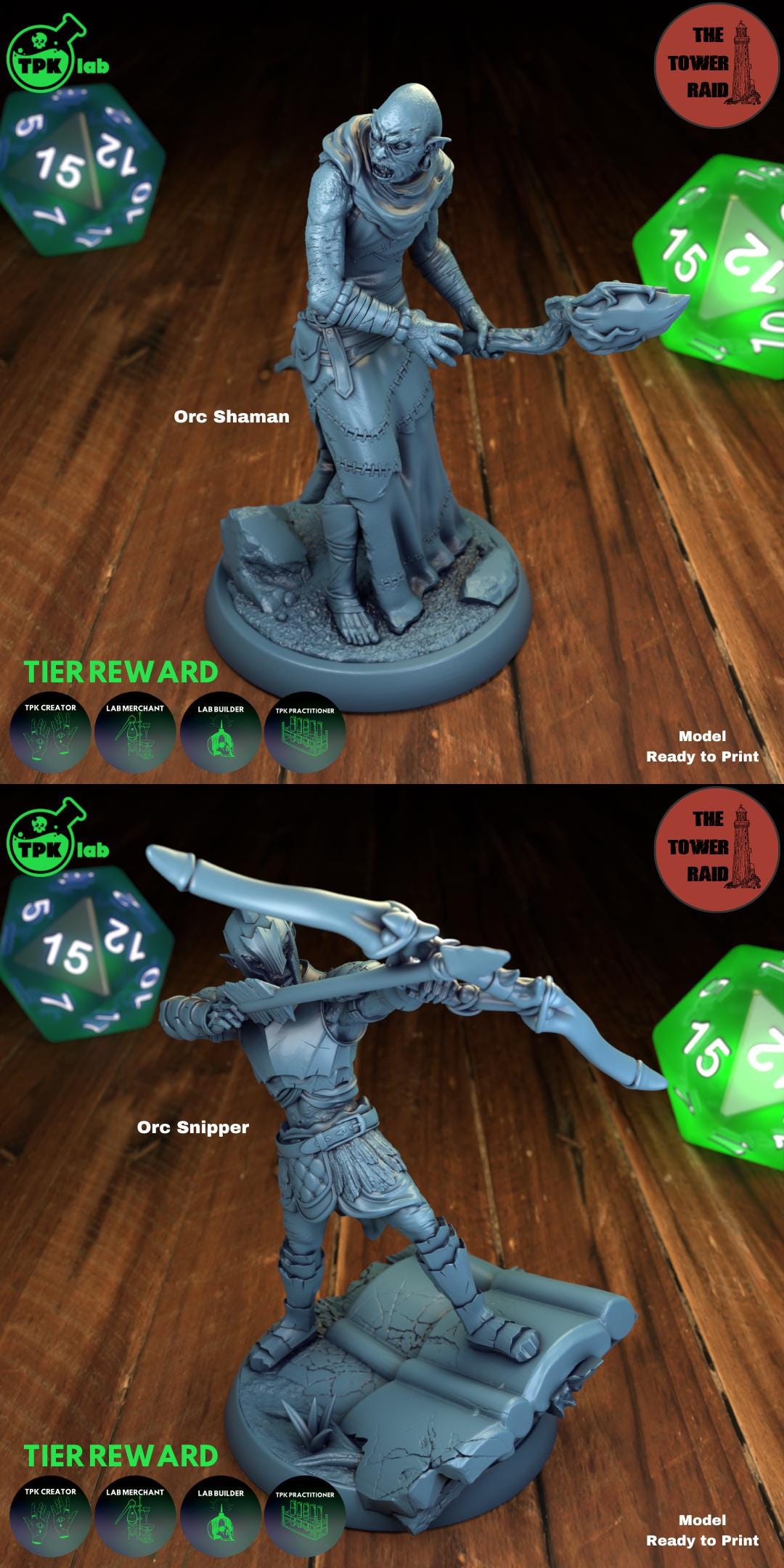 Orc Soldiers, Tower Raid, Warriors Fighters | Tabletop Gaming Miniature | TPKLab