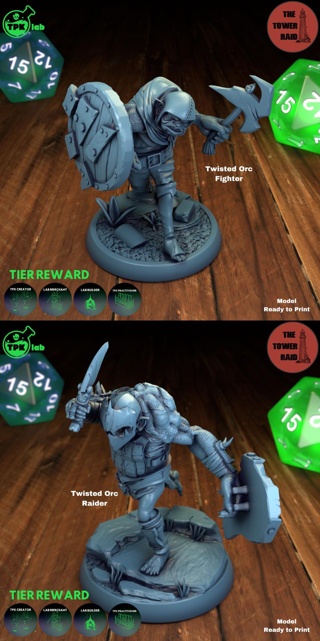 Orc Soldiers, Tower Raid, Warriors Fighters | Tabletop Gaming Miniature | TPKLab