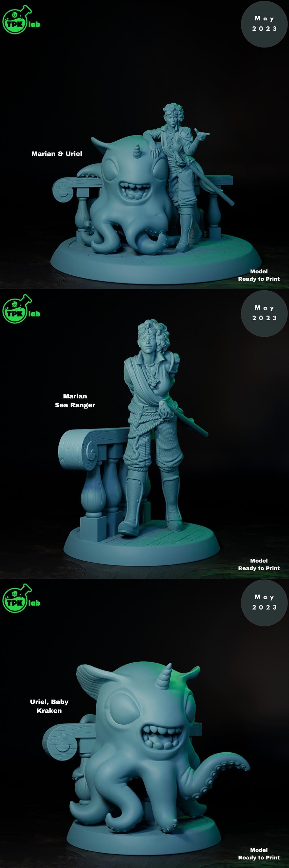 Pirates, Captains, Catfolk, Swordsmen, Cannoneers, Kraken | Tabletop Gaming Miniature | TPKLab