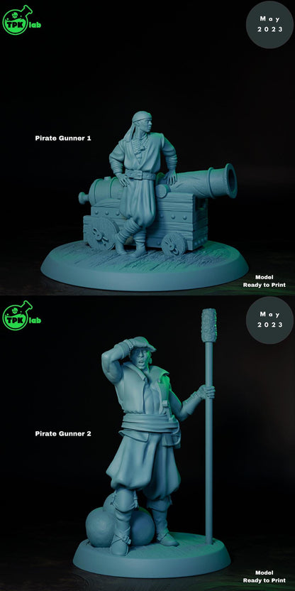 Pirates, Captains, Catfolk, Swordsmen, Cannoneers, Kraken | Tabletop Gaming Miniature | TPKLab
