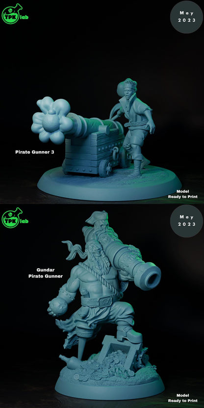 Pirates, Captains, Catfolk, Swordsmen, Cannoneers, Kraken | Tabletop Gaming Miniature | TPKLab