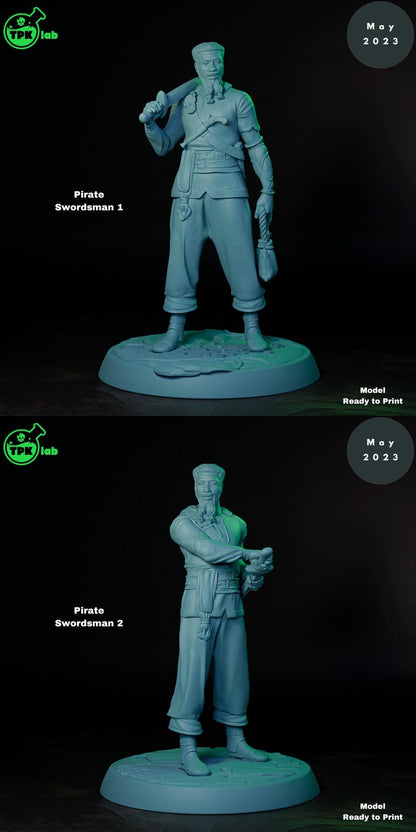 Pirates, Captains, Catfolk, Swordsmen, Cannoneers, Kraken | Tabletop Gaming Miniature | TPKLab