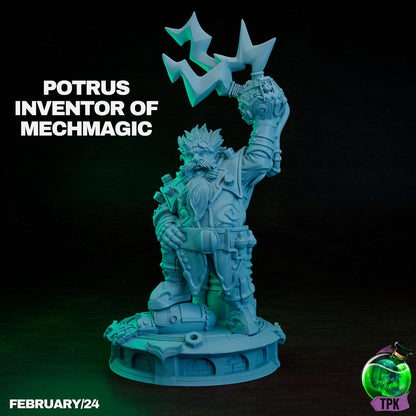Potrus Mechmagic Inventor, Artificer | Tabletop Gaming Miniature | TPKLab