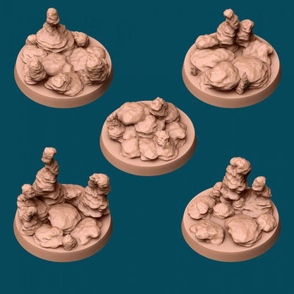 Stalagmite Bases | TTRPG Miniature Sculpted Base | Awkward Penguin's Minis