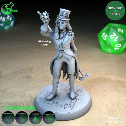 Spider Circus Performers, Skittering Lady & Web Gentleman | Tabletop Gaming Miniature | TPKLab