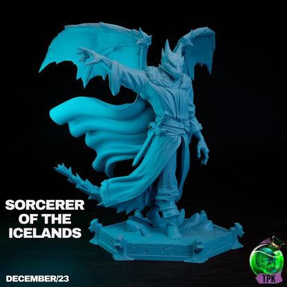 Sorcerer of the Icelands, Dragonborn, Winged | Tabletop Gaming Miniature | TPKLab