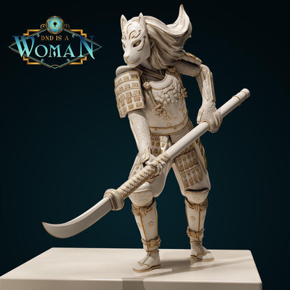 Aasimar Fighter | D&D TTRPG Miniature | DnD Is A Woman | NO BASE