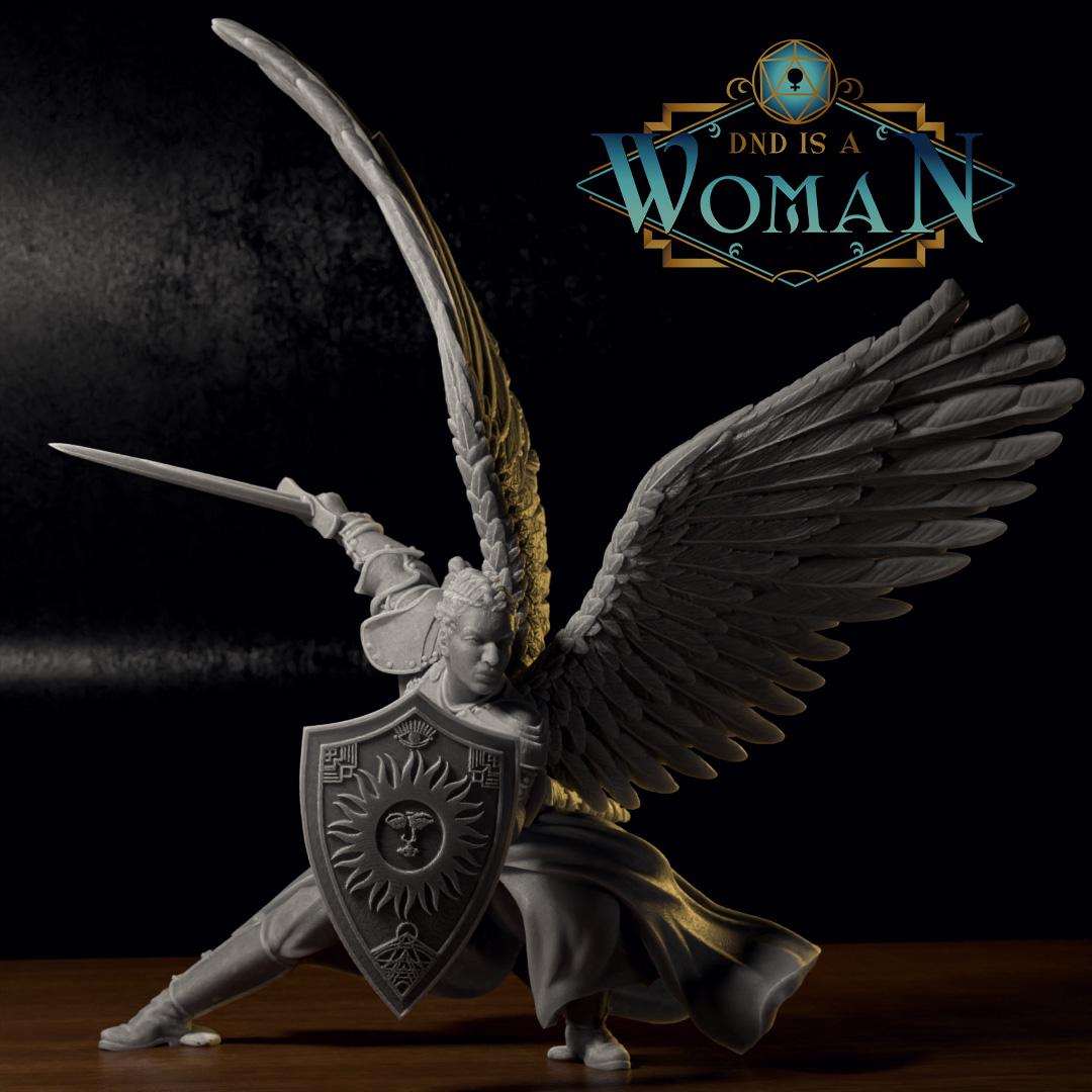 Aasimar Oathbreaker Paladin | D&D TTRPG Miniature | DnD Is A Woman | NO BASE