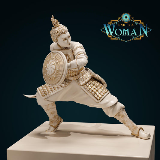 Genasi Paladin, Gerelt | D&D TTRPG Miniature | DnD Is A Woman | NO BASE