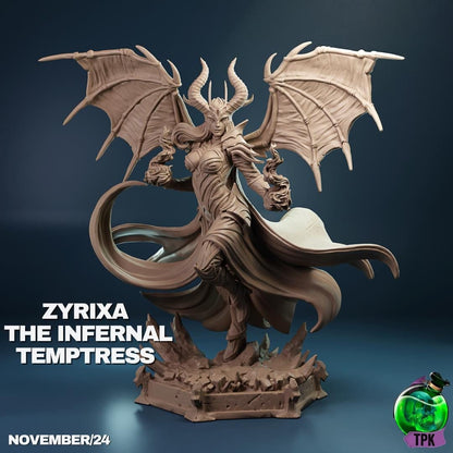 Zyrixa, the Infernal Temptress, Beautiful Succubus | Tabletop Gaming Mini or Display Figure | TPKLab