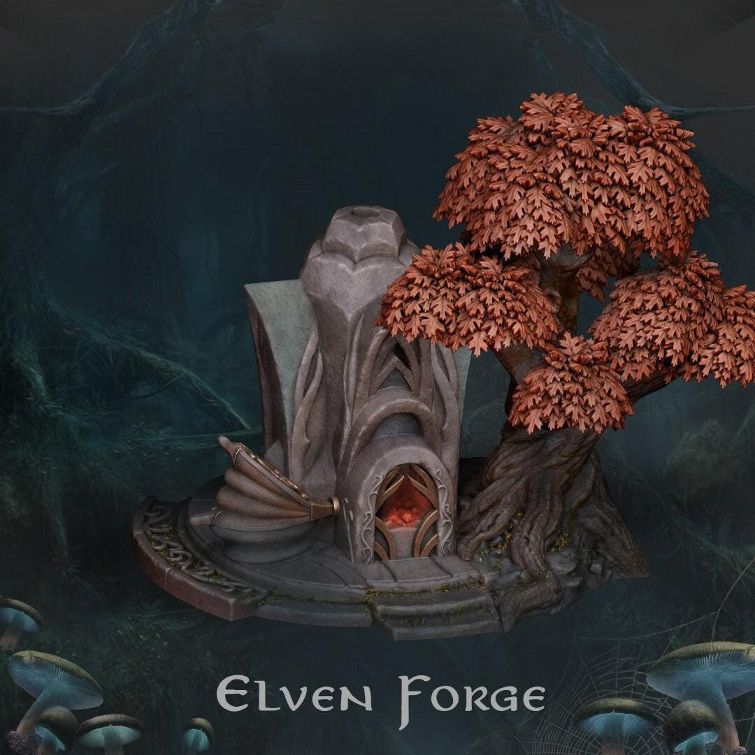 Elven Forge | Tabletop Gaming Playable, Diorama, Dollhouse 3D Printed Building | The Mines