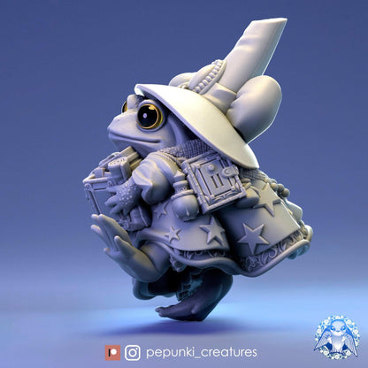 Tomato Frog Wizard | Tabletop or Display Scale | D&D Humblewood TTRPG Miniature | Pepunki Creatures