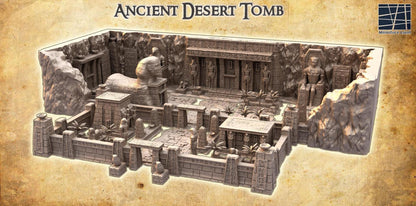 Ancient Desert Tomb | 28mm Scale Model Terrain | D&D TTRPG Playable 3D Printed Building | MiniatureLand