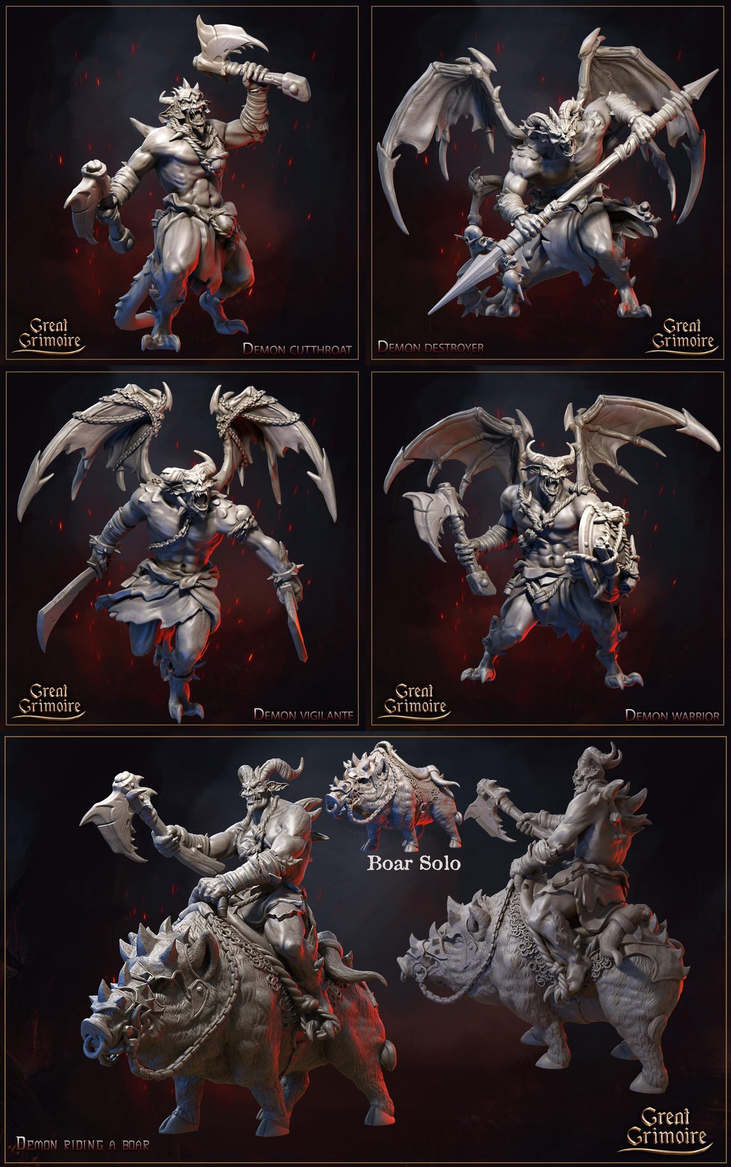 Burning Chaos, Hell, Demons, Devils, Imps, Succubus, Incubus | Tabletop Gaming Miniatures and Display Collection | Great Grimoire