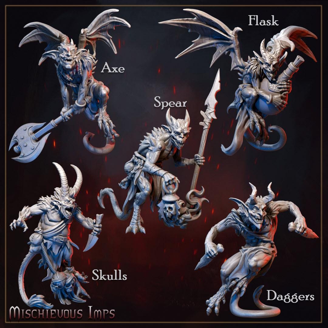 Burning Chaos, Hell, Demons, Devils, Imps, Succubus, Incubus | Tabletop Gaming Miniatures and Display Collection | Great Grimoire