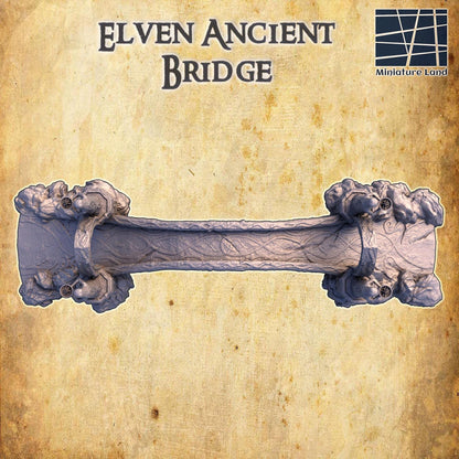 Elven Ancient Bridge, Old Elf River | 28mm Scale Model Terrain | D&D TTRPG Playable 3D Printed Building | MiniatureLand