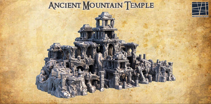 Ancient Mountain Temple | 28mm Scale Model Terrain | D&D TTRPG Playable 3D Printed Building | MiniatureLand