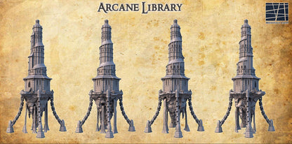Arcane Library | 28mm Scale Model Terrain | D&D TTRPG Playable 3D Printed Building | MiniatureLand
