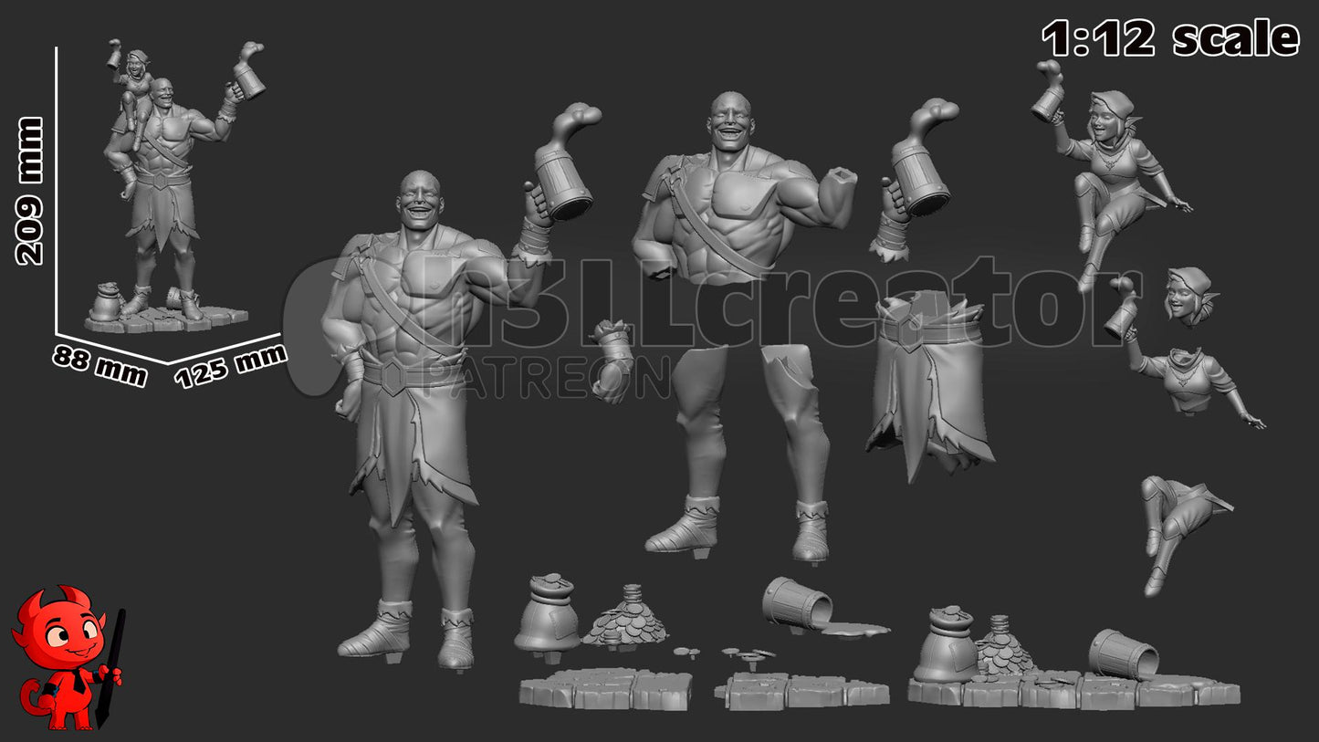 1:12 Friendship of Faith and Fury | Resin Garage Kit Figure Game Show Fan Art | h3LL creator