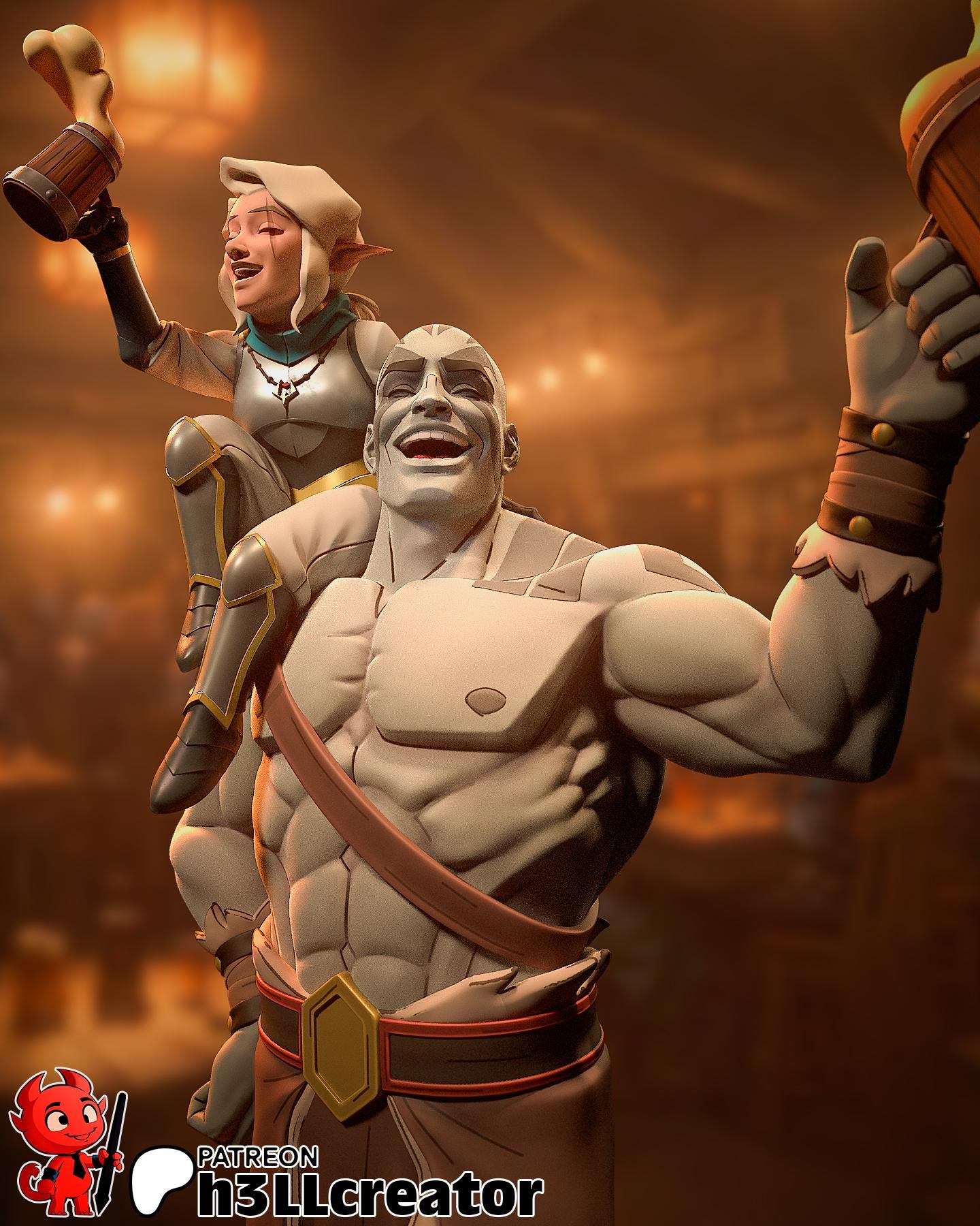 1:12 Friendship of Faith and Fury | Resin Garage Kit Figure Game Show Fan Art | h3LL creator