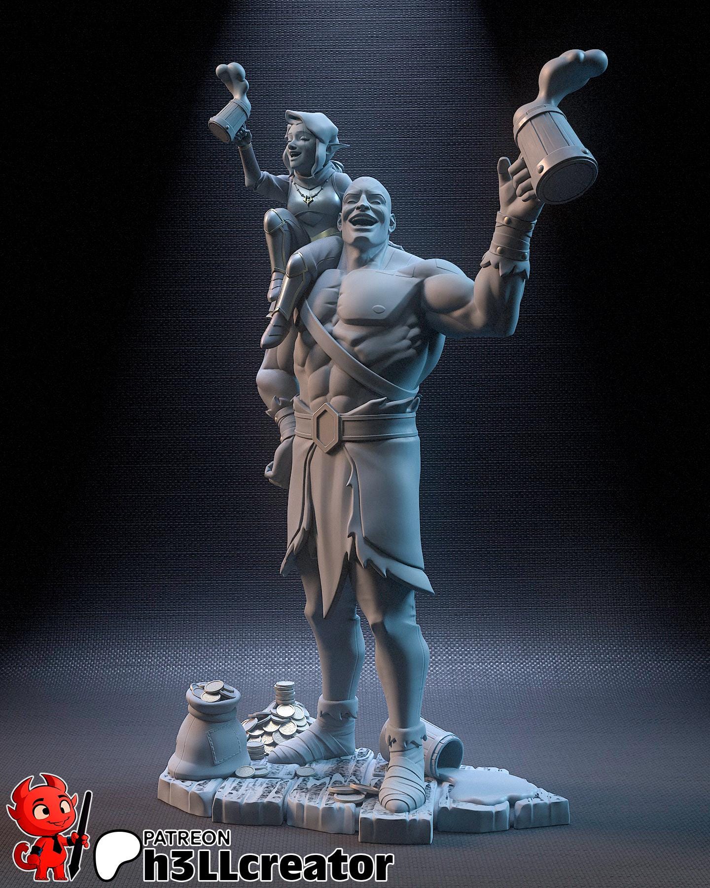 1:12 Friendship of Faith and Fury | Resin Garage Kit Figure Game Show Fan Art | h3LL creator