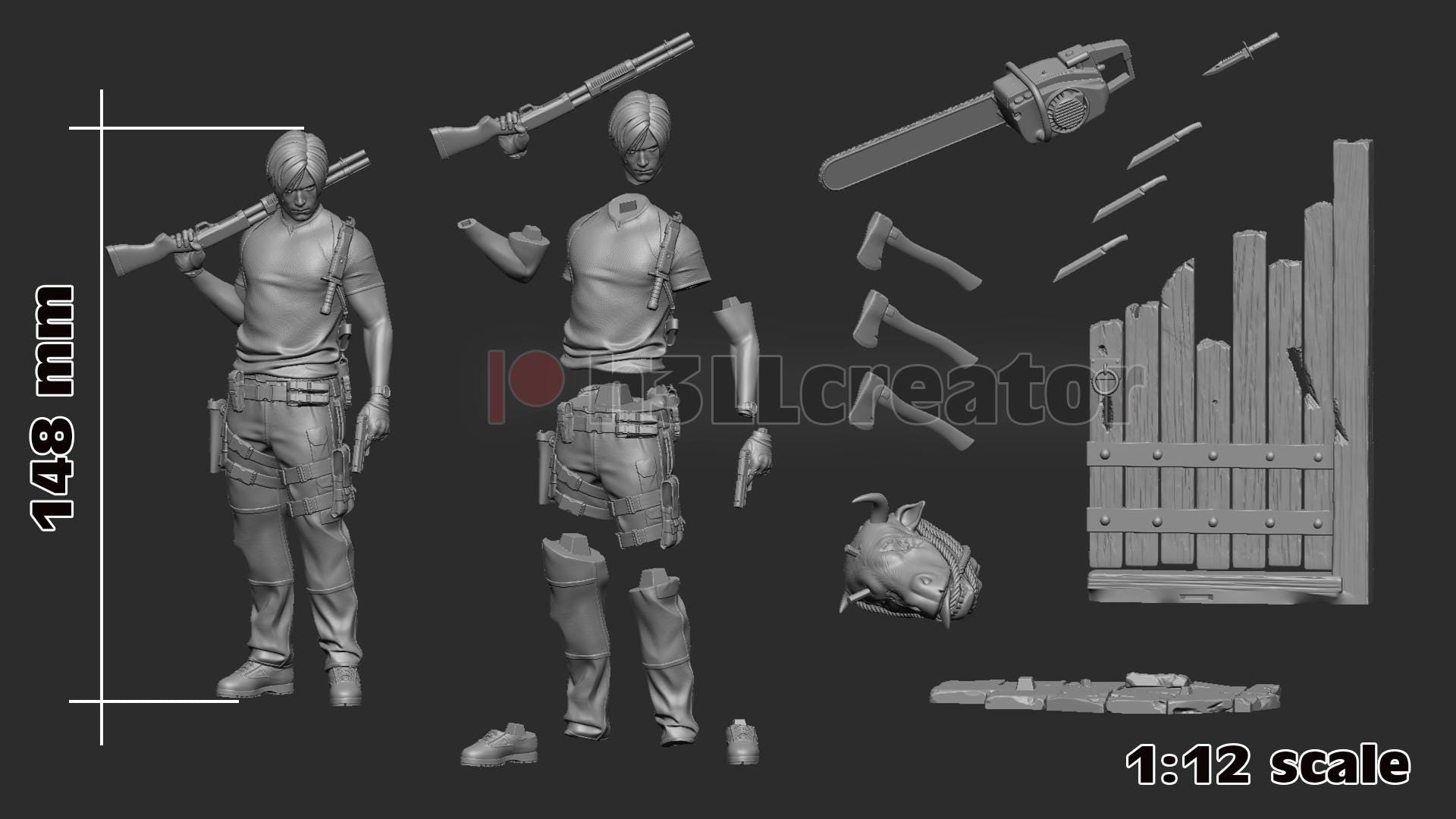 1:12 Rookie Turned Savior | Resin Garage Kit Figure Game Fan Art | h3LL creator