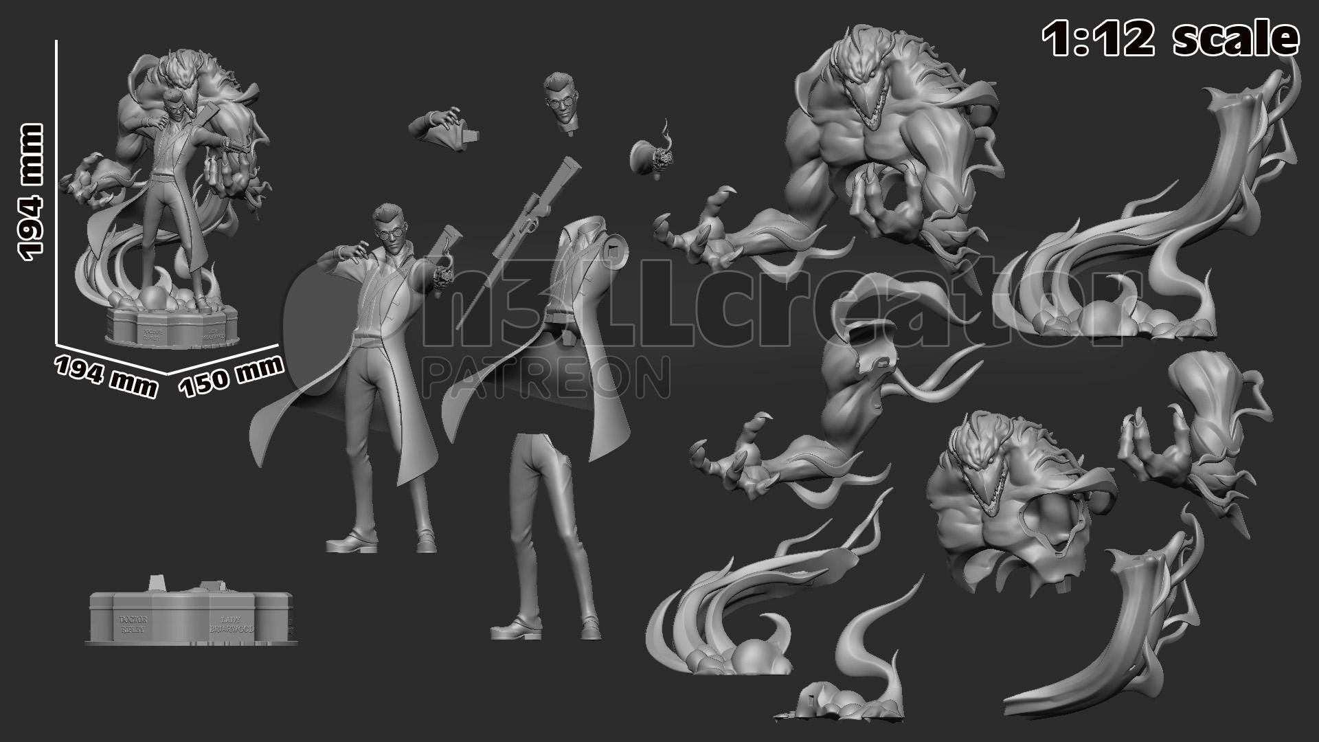 1:12 Gunslinger’s Curse | Resin Garage Kit Figure Game D&D Show Fan Art | h3LL creator