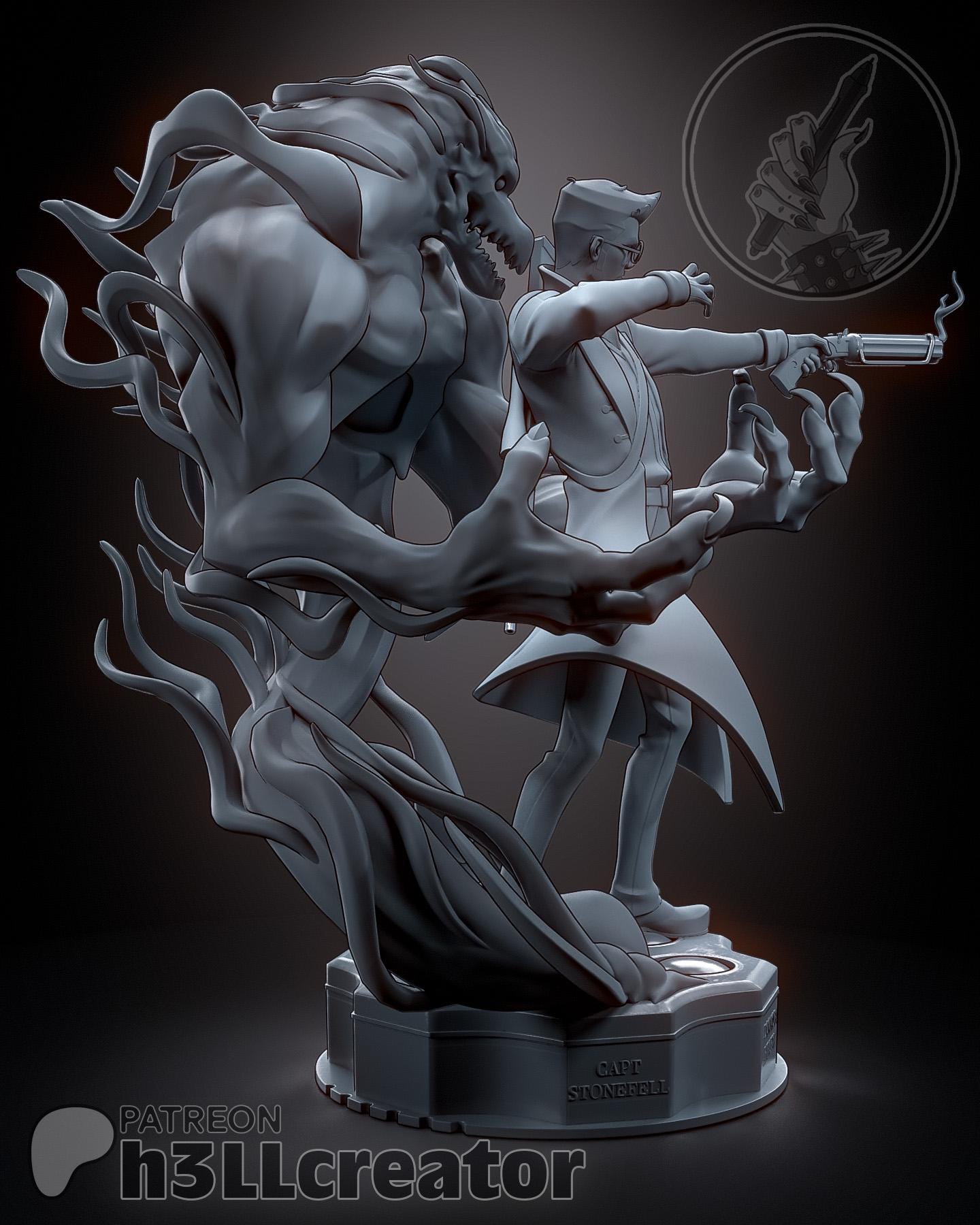 1:12 Gunslinger’s Curse | Resin Garage Kit Figure Game D&D Show Fan Art | h3LL creator