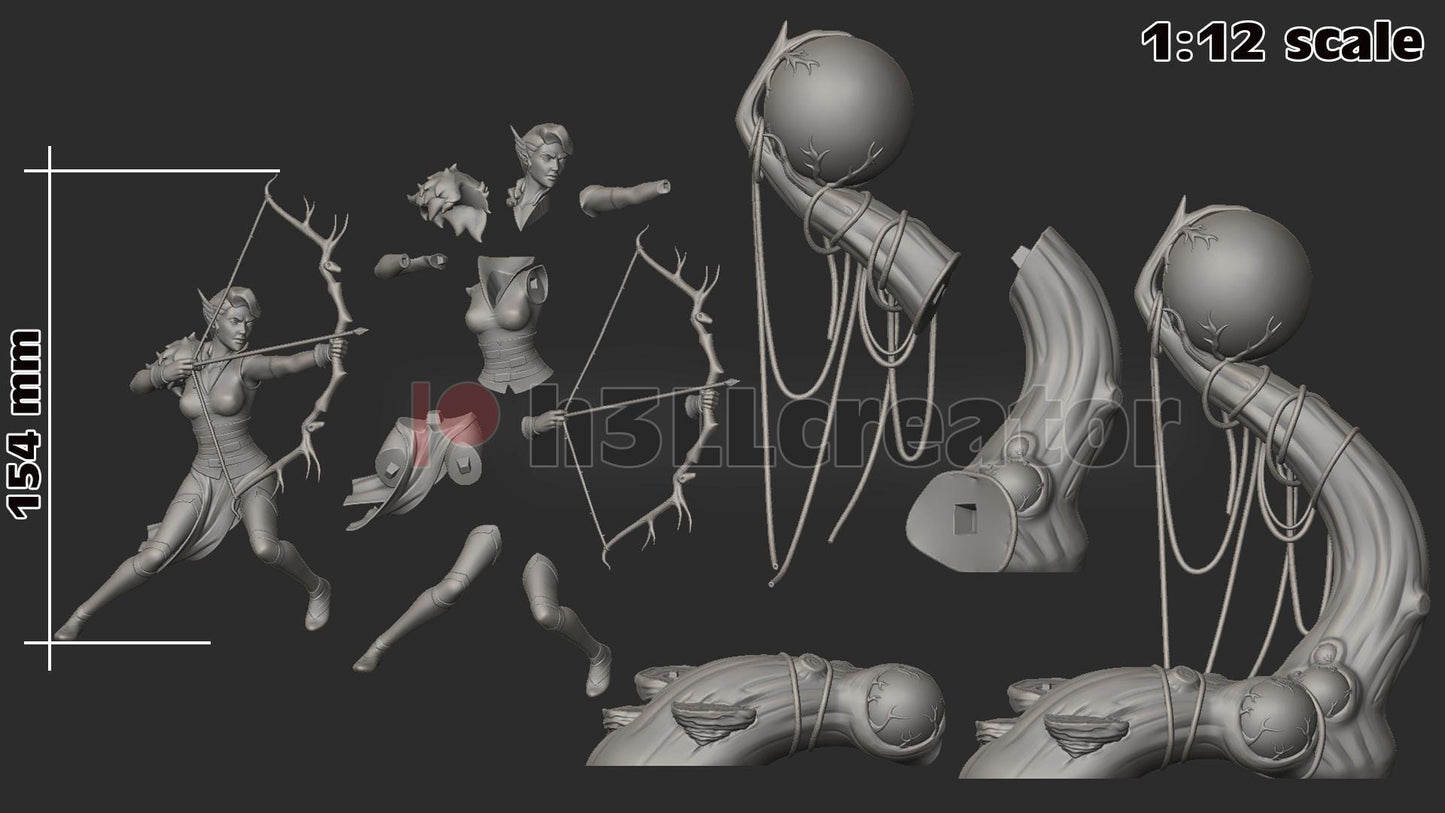 1:12 Wild Huntress | Resin Garage Kit Figure Game D&D Show Fan Art | h3LL creator