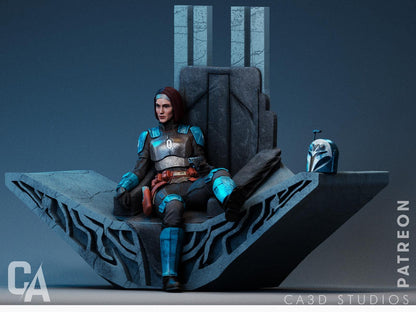 1:12 Queen of the Beskar Throne | Resin Garage Kit Sculpture Anime Video Game Fan Art Statue | CA 3D Studios