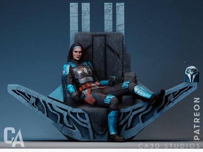 1:12 Queen of the Beskar Throne | Resin Garage Kit Sculpture Anime Video Game Fan Art Statue | CA 3D Studios