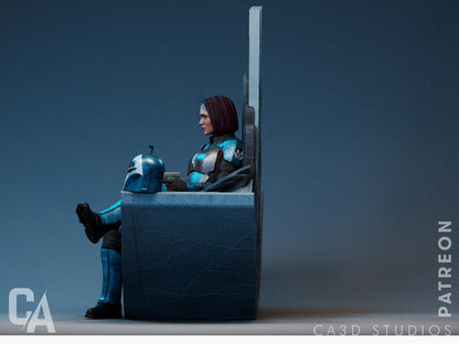 1:12 Queen of the Beskar Throne | Resin Garage Kit Sculpture Anime Video Game Fan Art Statue | CA 3D Studios