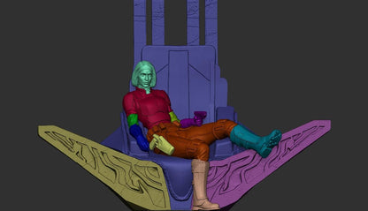 1:12 Queen of the Beskar Throne | Resin Garage Kit Sculpture Anime Video Game Fan Art Statue | CA 3D Studios