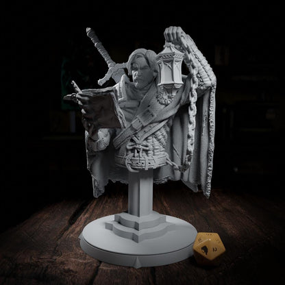 Bartolomeu Aulos, Fighter Hero | Tabletop, Display Scale, Bust | TTRPG D&D Miniature | Cripta Studios