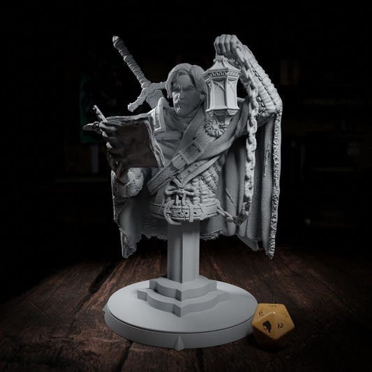 Bartolomeu Aulos, Fighter Hero | Tabletop, Display Scale, Bust | TTRPG D&D Miniature | Cripta Studios