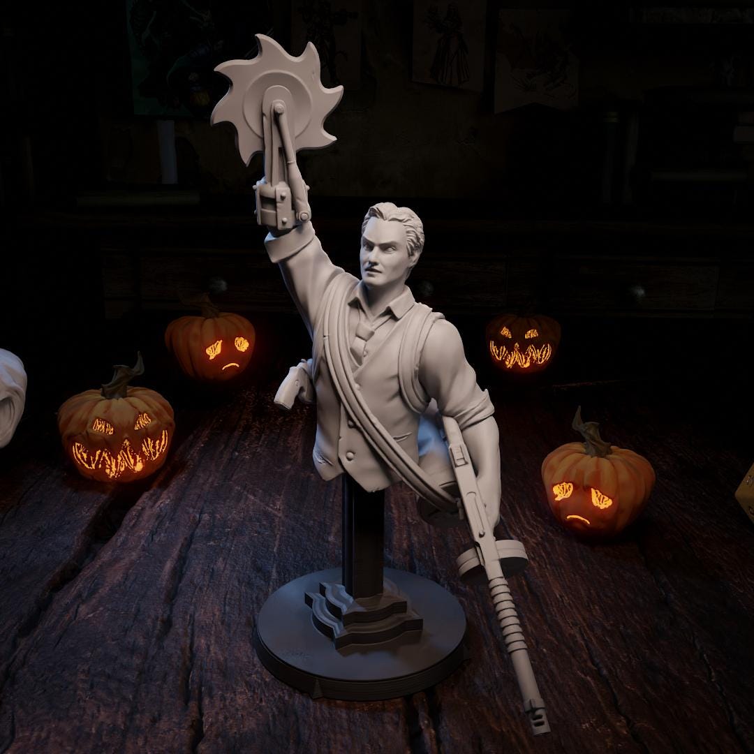 Brad, Horror Hero | Tabletop, Display Scale, Bust | TTRPG D&D Miniature | Cripta Studios