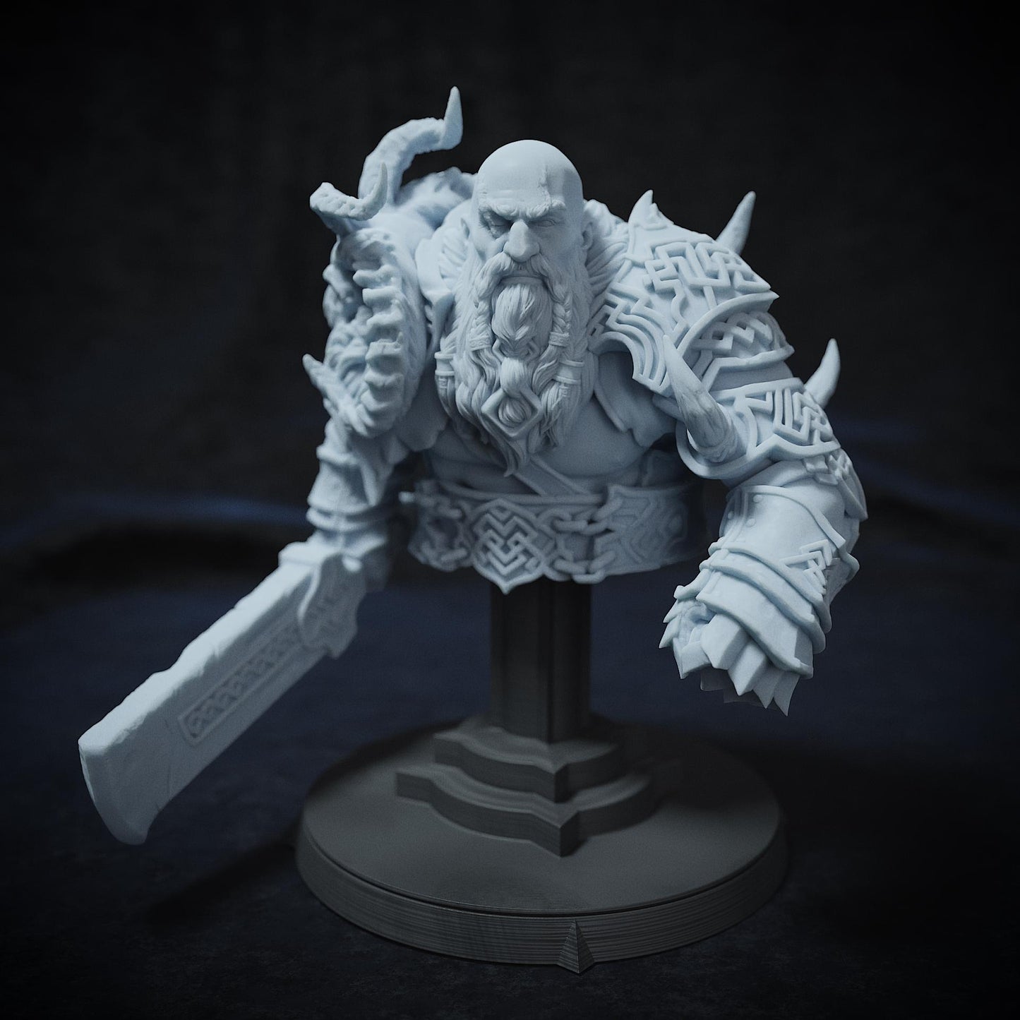 Brathur Stonefist, Dwarf Fighter | Tabletop, Display Scale, Bust | TTRPG D&D Miniature | Cripta Studios