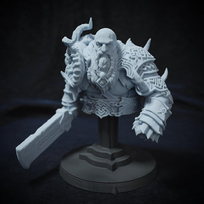 Brathur Stonefist, Dwarf Fighter | Tabletop, Display Scale, Bust | TTRPG D&D Miniature | Cripta Studios