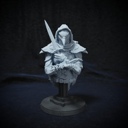 Corvo Baltar, Kenku Aarakocra Rogue Assassin | Tabletop, Display Scale, Bust | TTRPG D&D Miniature | Cripta Studios