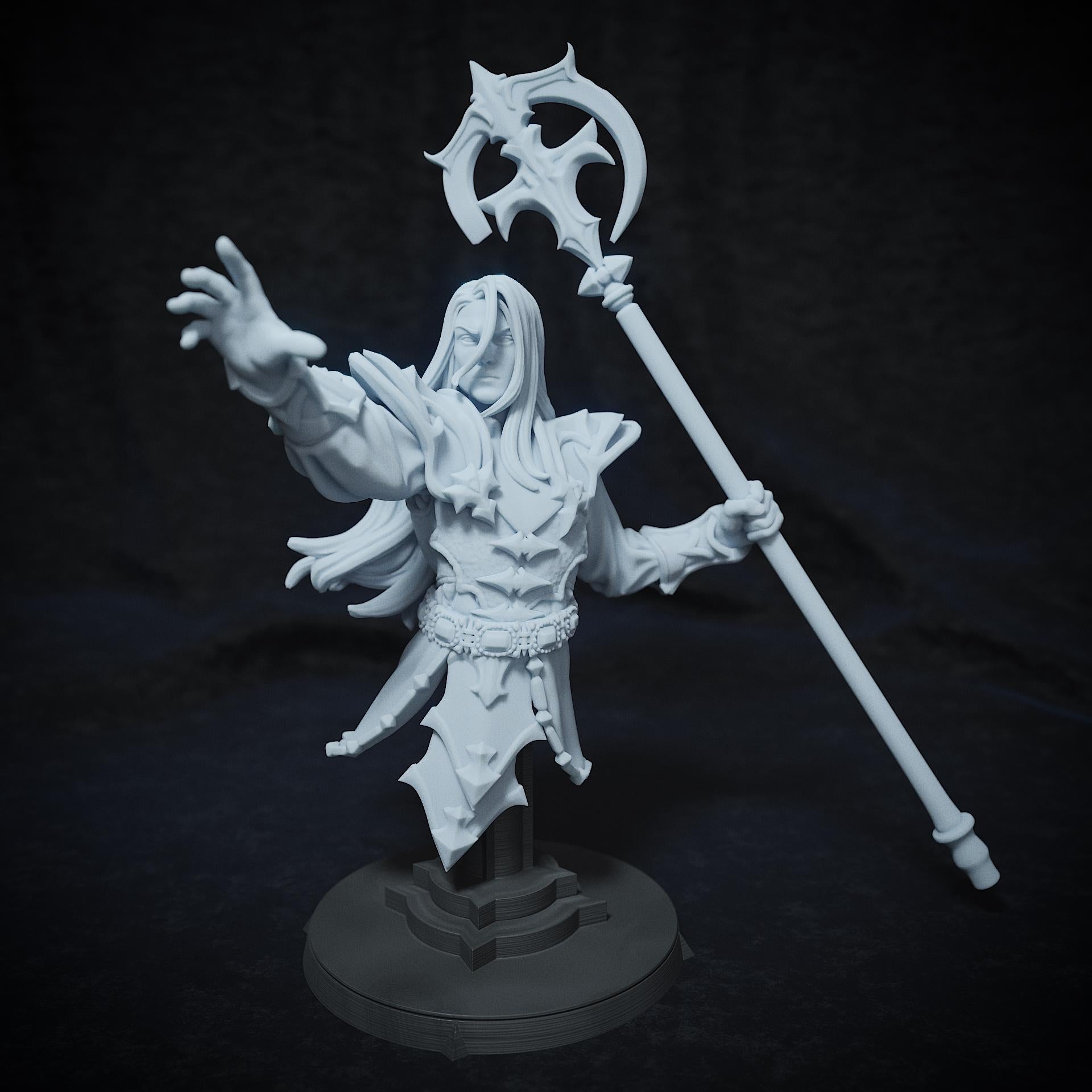 Fade Ashenson, Sorcerer Wizard Druid Cleric | Tabletop, Display Scale, Bust | TTRPG D&D Miniature | Cripta Studios