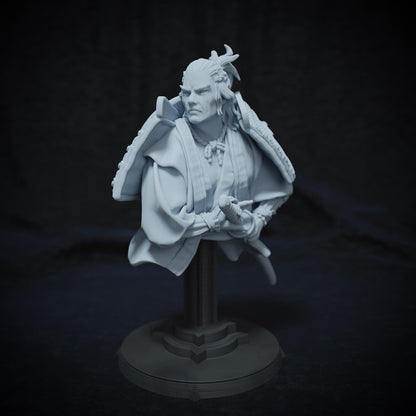 Hiraki Yoshida, Human Samurai | Tabletop, Display Scale, Bust | TTRPG D&D Miniature | Cripta Studios