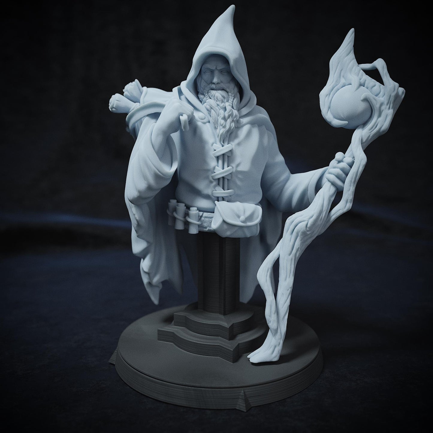 Karadin Genly, Wizard Druid | Tabletop, Display Scale, Bust | TTRPG D&D Miniature | Cripta Studios